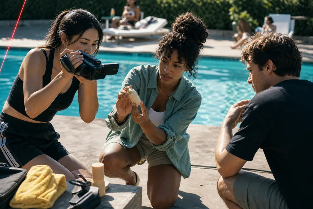 Agency creators producing campaign content together